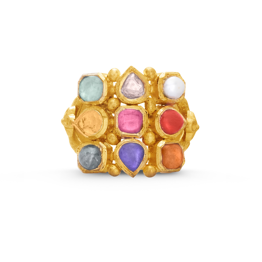 Jaipur Gemstone multicolour gold plated navratna ring Copper Crystal Ring  Price in India - Buy Jaipur Gemstone multicolour gold plated navratna ring  Copper Crystal Ring Online at Best Prices in India |