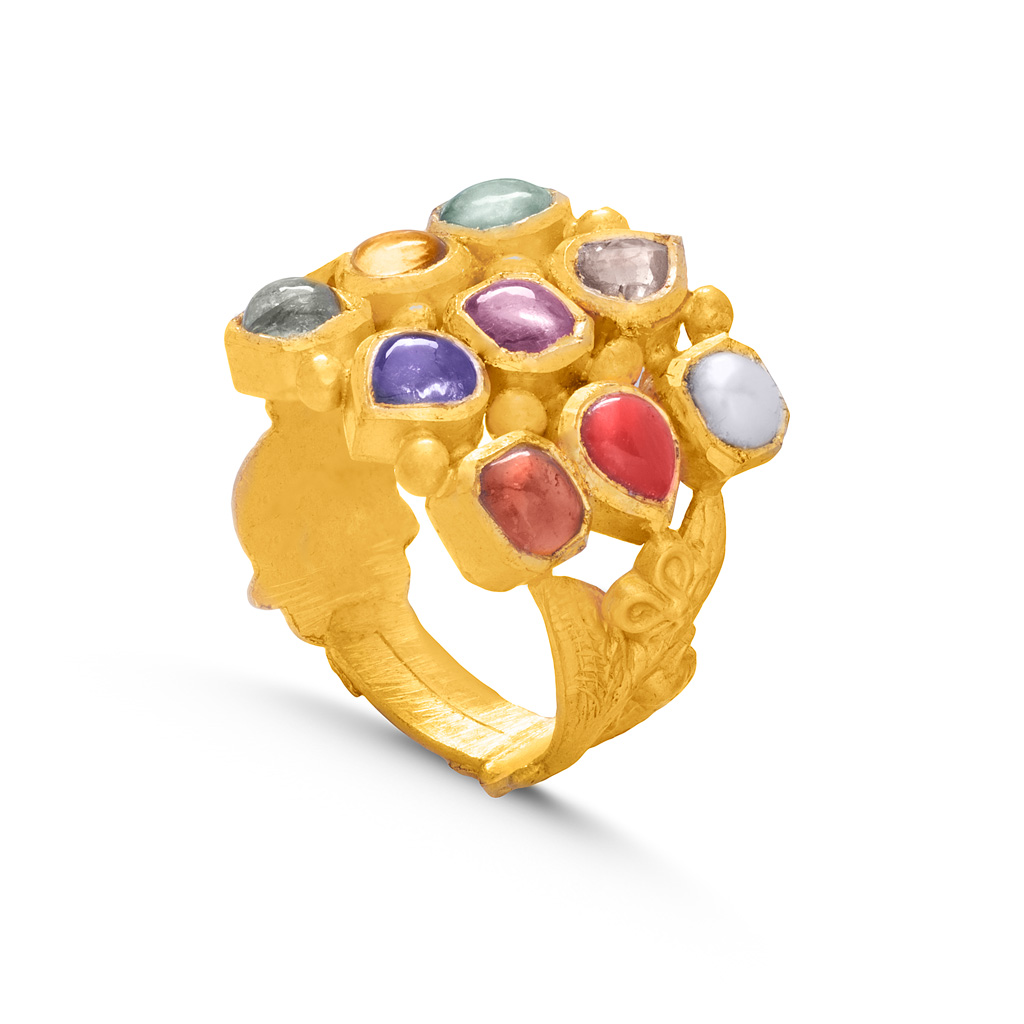 Buy CEYLONMINE Navratan Ring Gold Ring for Men & Women 9 Gemstone Unisex  Ring Online at Best Prices in India - JioMart.